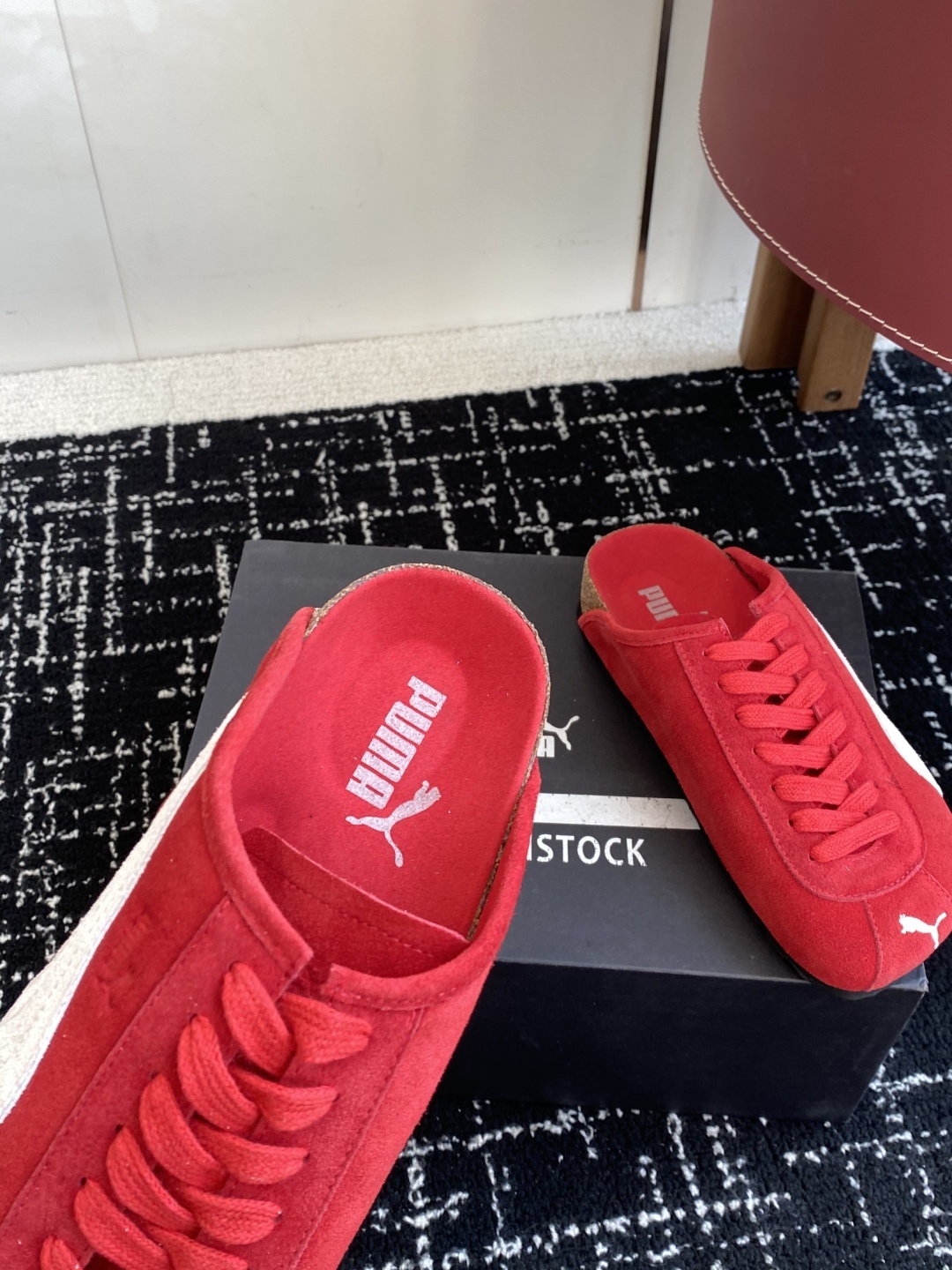 代购级puma x Birkenstock 彪马x勃肯鞋情侣款 包头鞋皮革绒面双扣时尚休闲平底鞋 牛皮绒