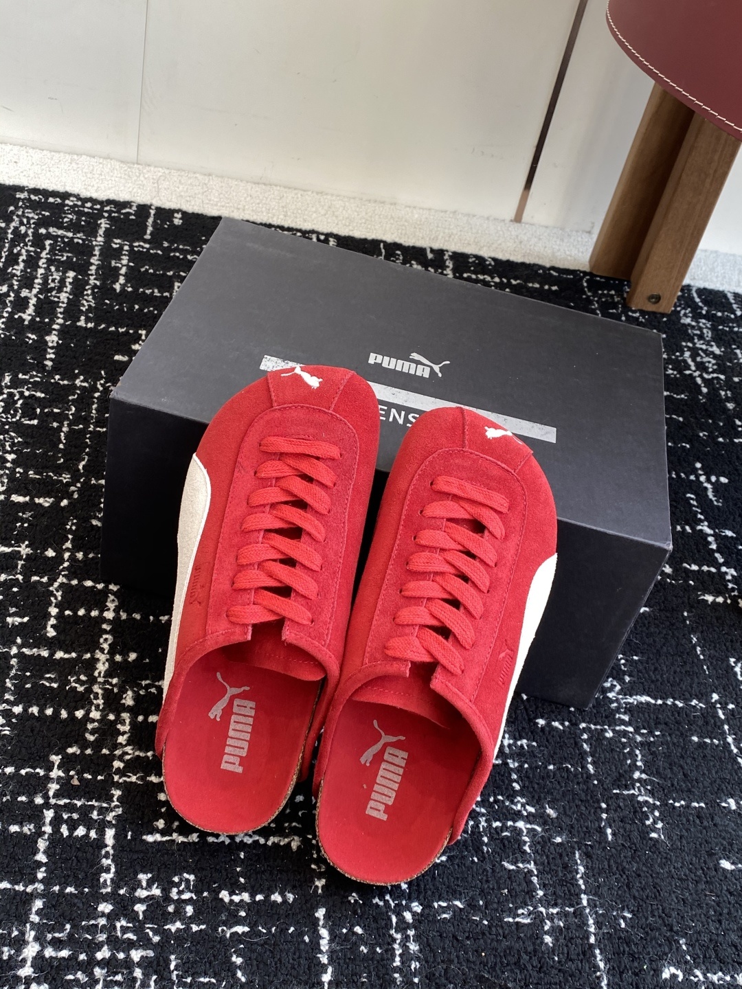 代购级puma x Birkenstock 彪马x勃肯鞋情侣款 包头鞋皮革绒面双扣时尚休闲平底鞋 牛皮绒