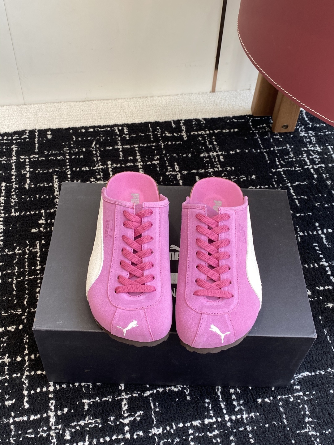 代购级puma x Birkenstock 彪马x勃肯鞋情侣款 包头鞋皮革绒面双扣时尚休闲平底鞋 牛皮绒