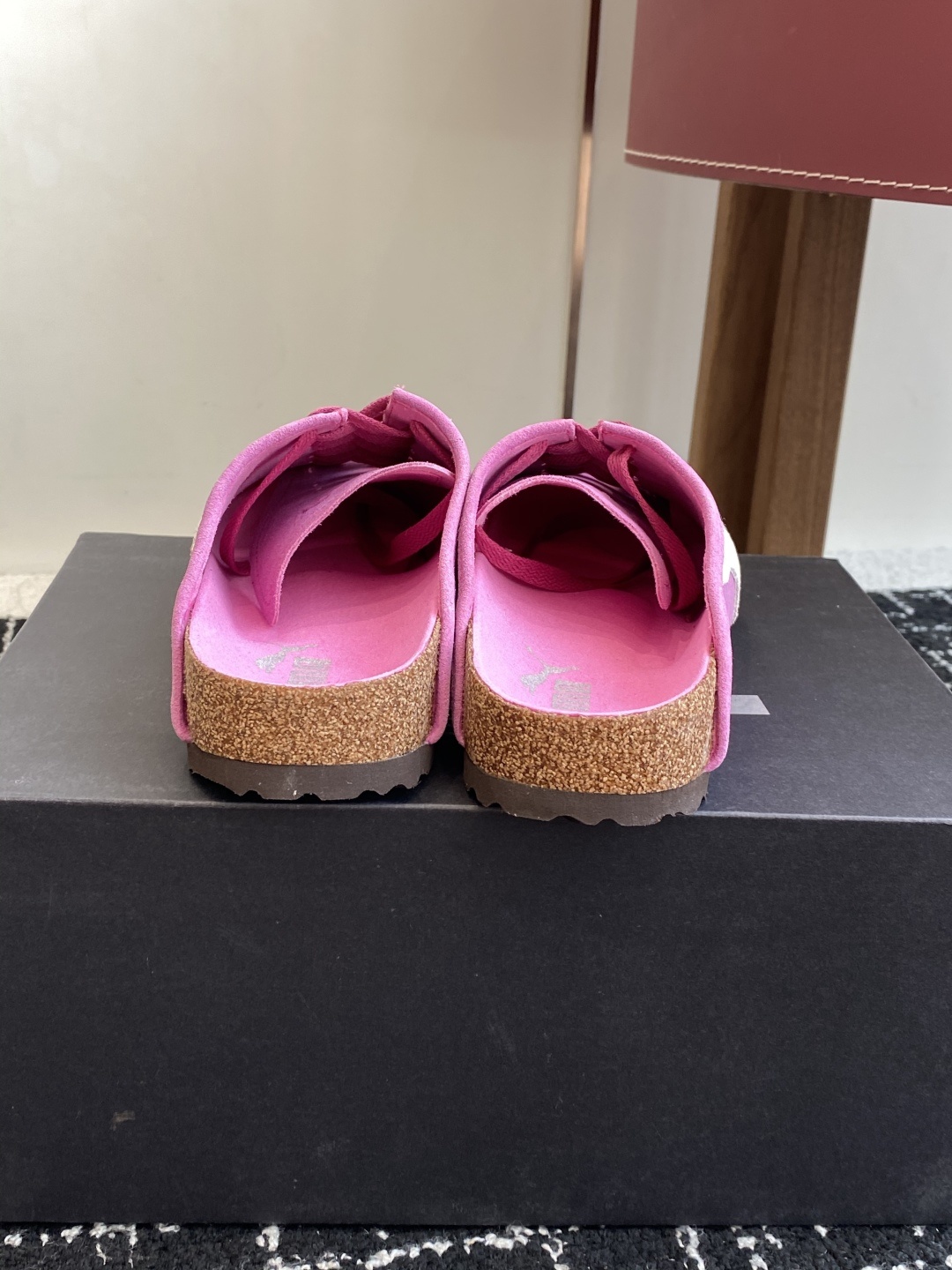 代购级puma x Birkenstock 彪马x勃肯鞋情侣款 包头鞋皮革绒面双扣时尚休闲平底鞋 牛皮绒
