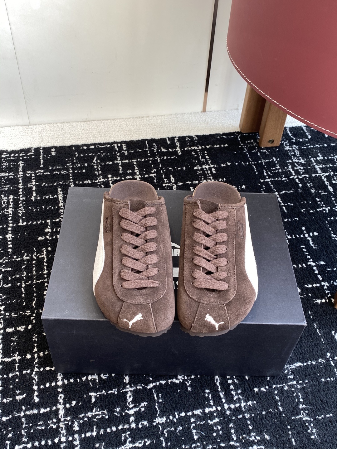 代购级puma x Birkenstock 彪马x勃肯鞋情侣款 包头鞋皮革绒面双扣时尚休闲平底鞋 牛皮绒