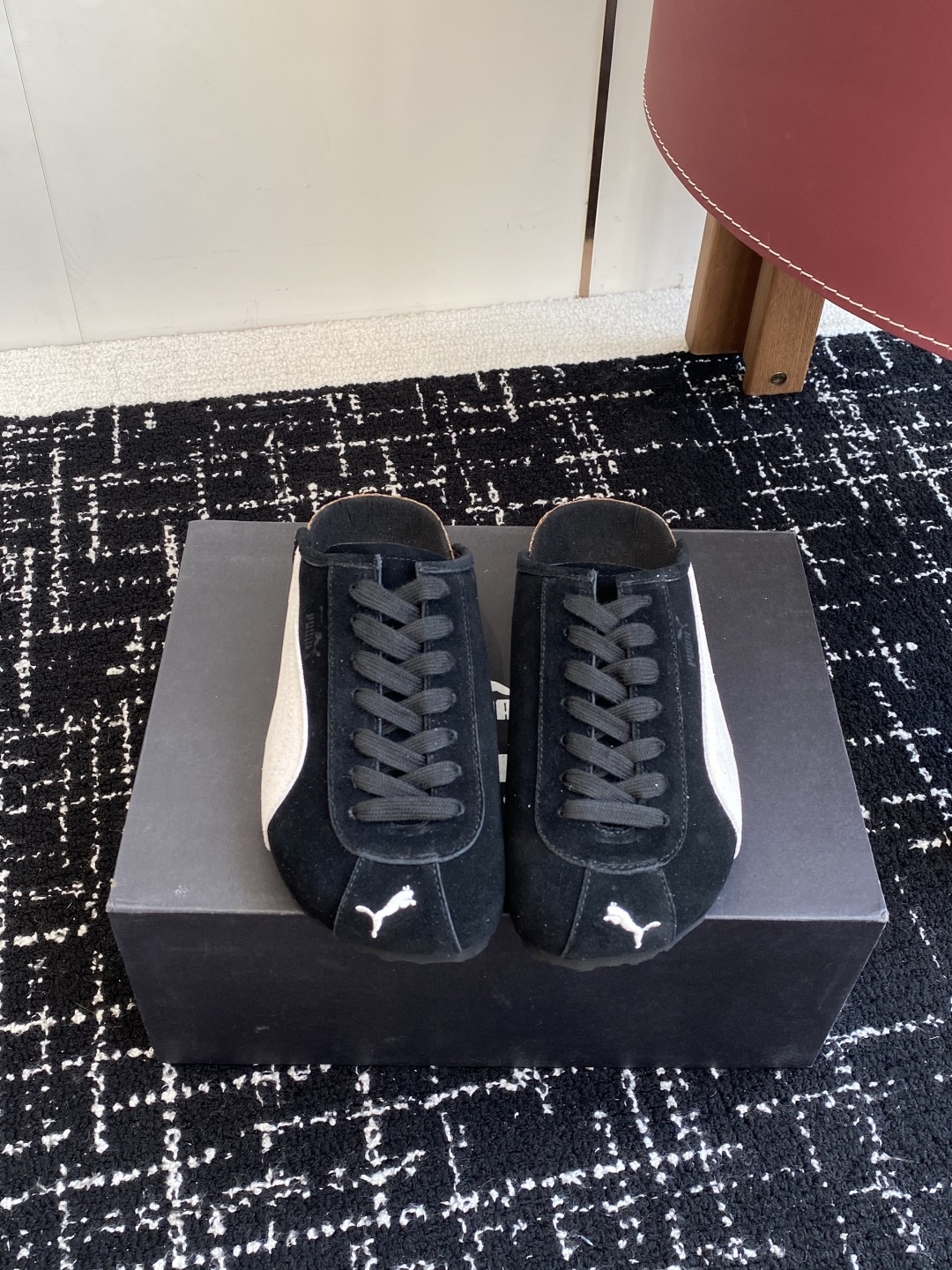 代购级puma x Birkenstock 彪马x勃肯鞋情侣款 包头鞋皮革绒面双扣时尚休闲平底鞋 牛皮绒