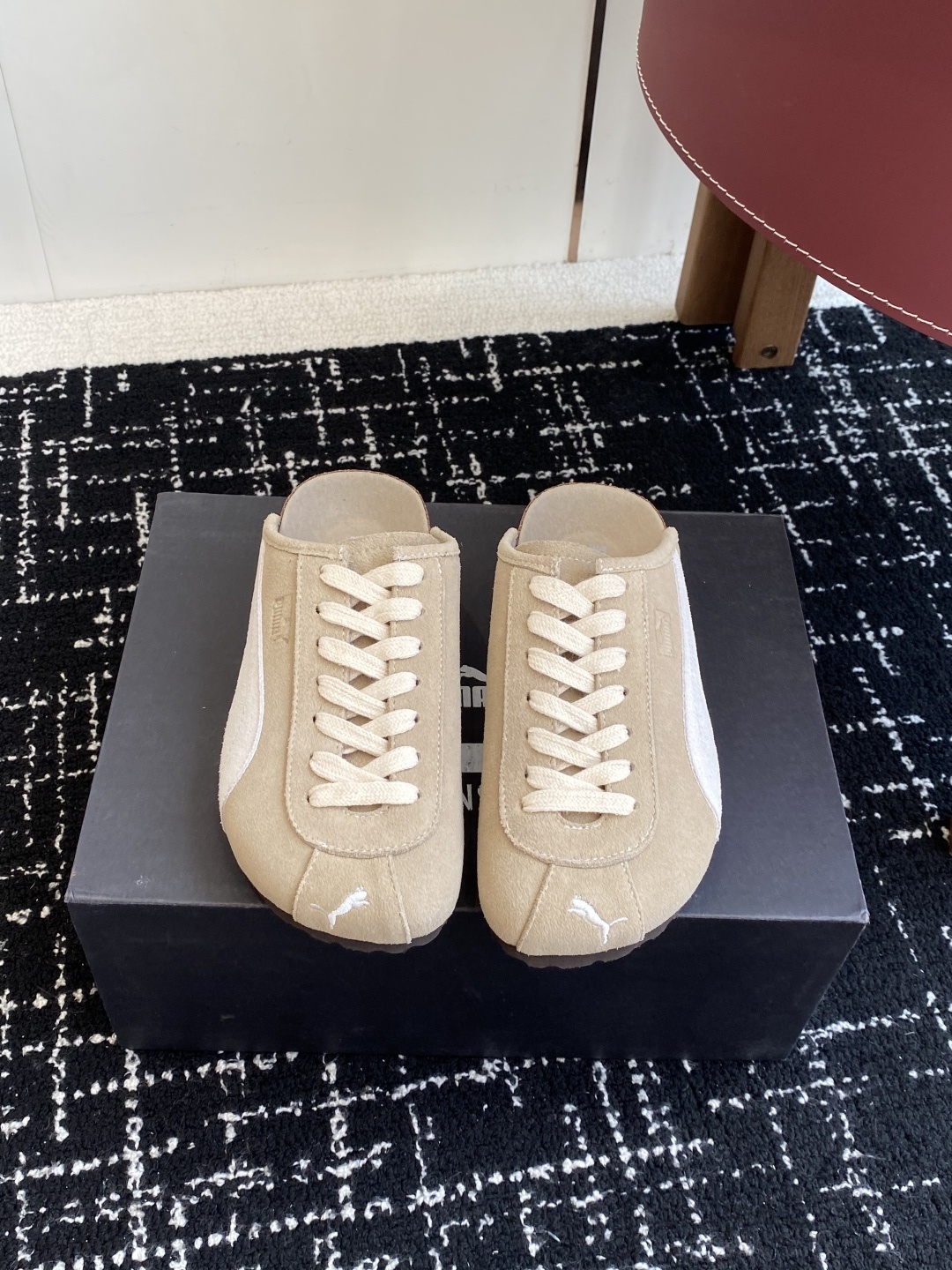 代购级puma x Birkenstock 彪马x勃肯鞋情侣款 包头鞋皮革绒面双扣时尚休闲平底鞋 牛皮绒