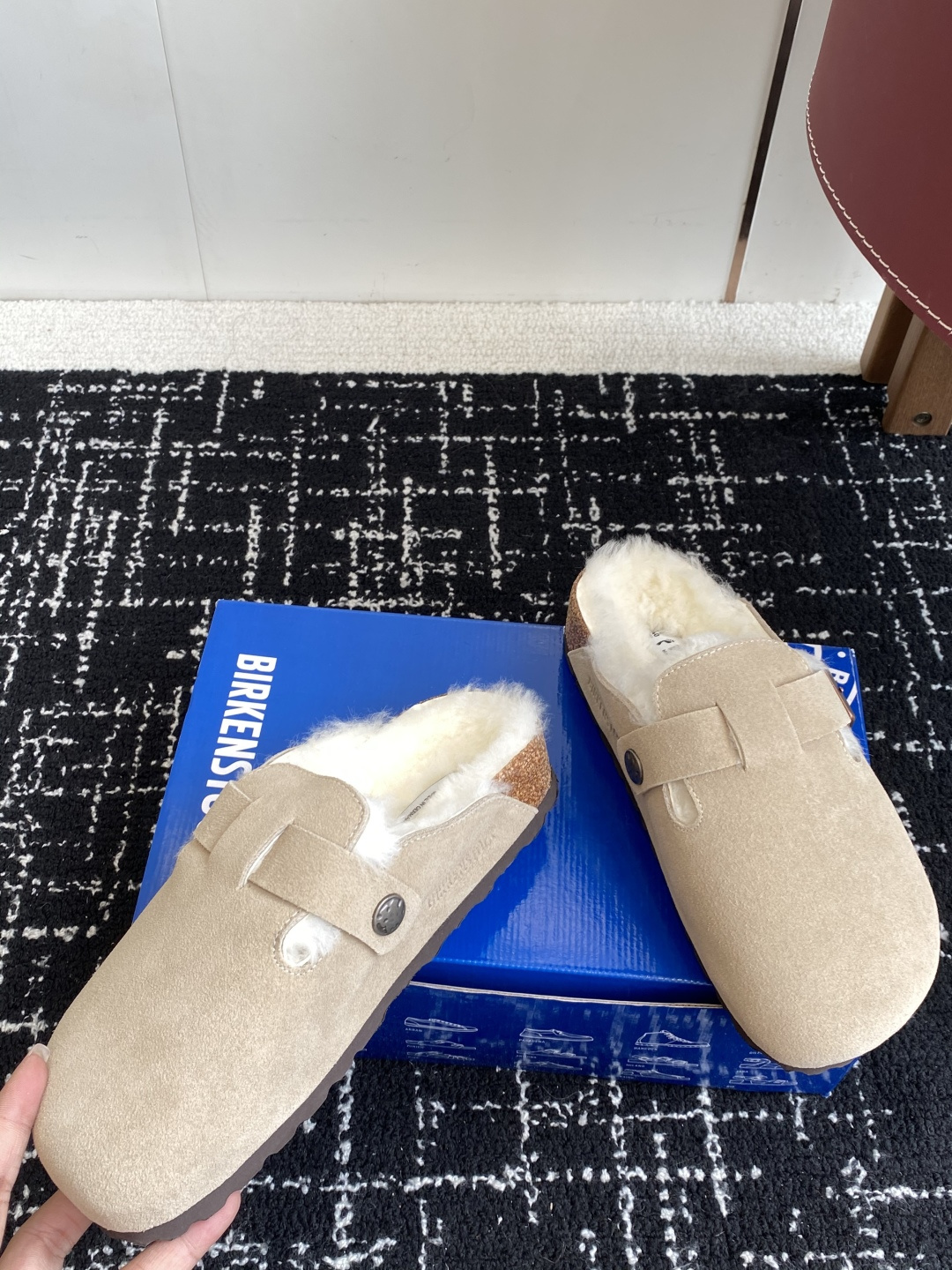 代购级勃肯_包头 毛毛拖鞋 BIRKENSTOCK毛毛鞋加绒软木拖鞋外穿Arizona系列万年经典勃肯强