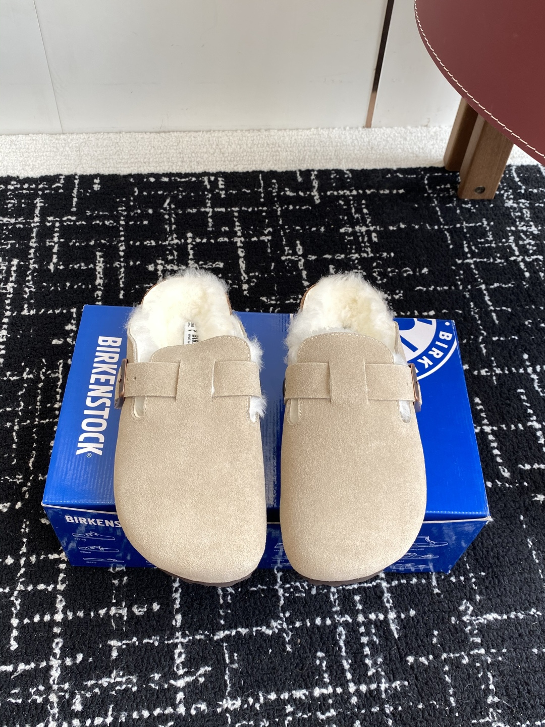 代购级勃肯_包头 毛毛拖鞋 BIRKENSTOCK毛毛鞋加绒软木拖鞋外穿Arizona系列万年经典勃肯强