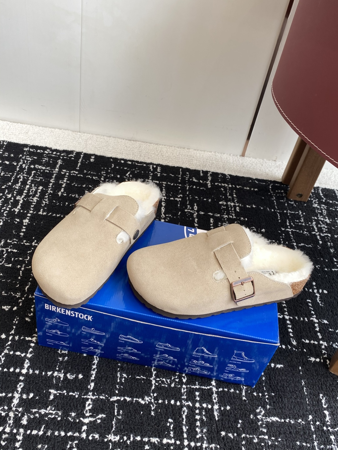 代购级勃肯_包头 毛毛拖鞋 BIRKENSTOCK毛毛鞋加绒软木拖鞋外穿Arizona系列万年经典勃肯强