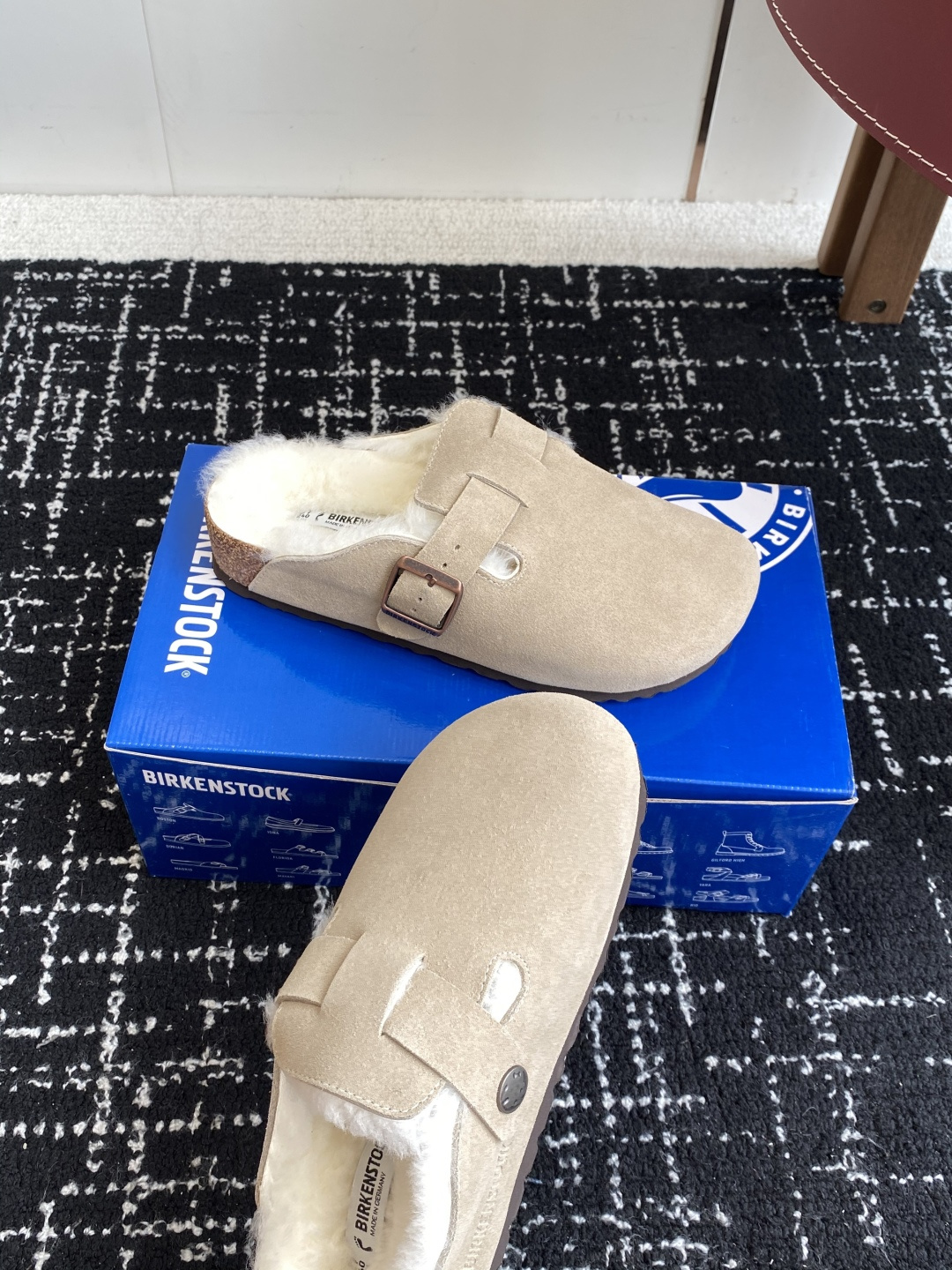 代购级勃肯_包头 毛毛拖鞋 BIRKENSTOCK毛毛鞋加绒软木拖鞋外穿Arizona系列万年经典勃肯强