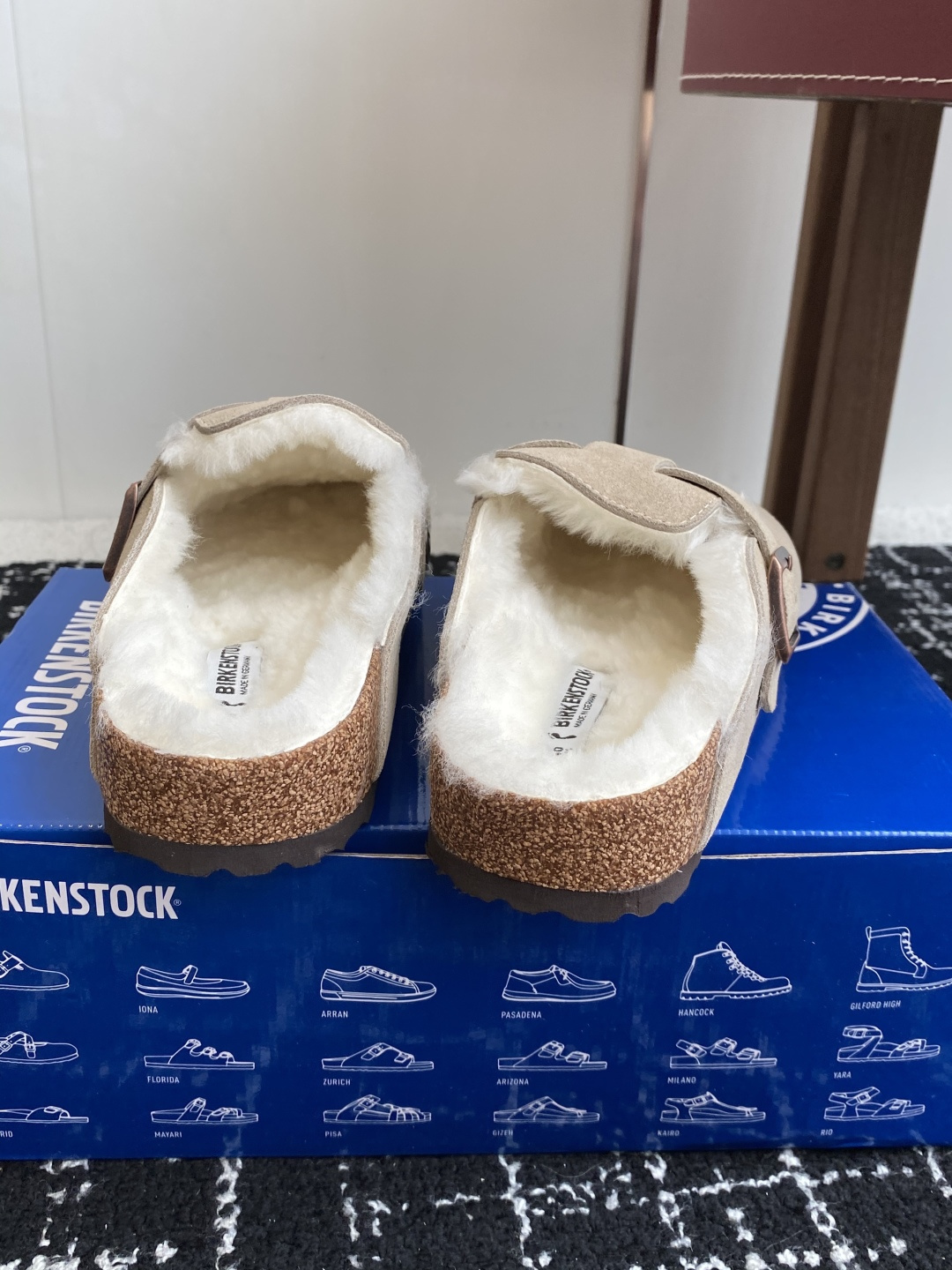 代购级勃肯_包头 毛毛拖鞋 BIRKENSTOCK毛毛鞋加绒软木拖鞋外穿Arizona系列万年经典勃肯强