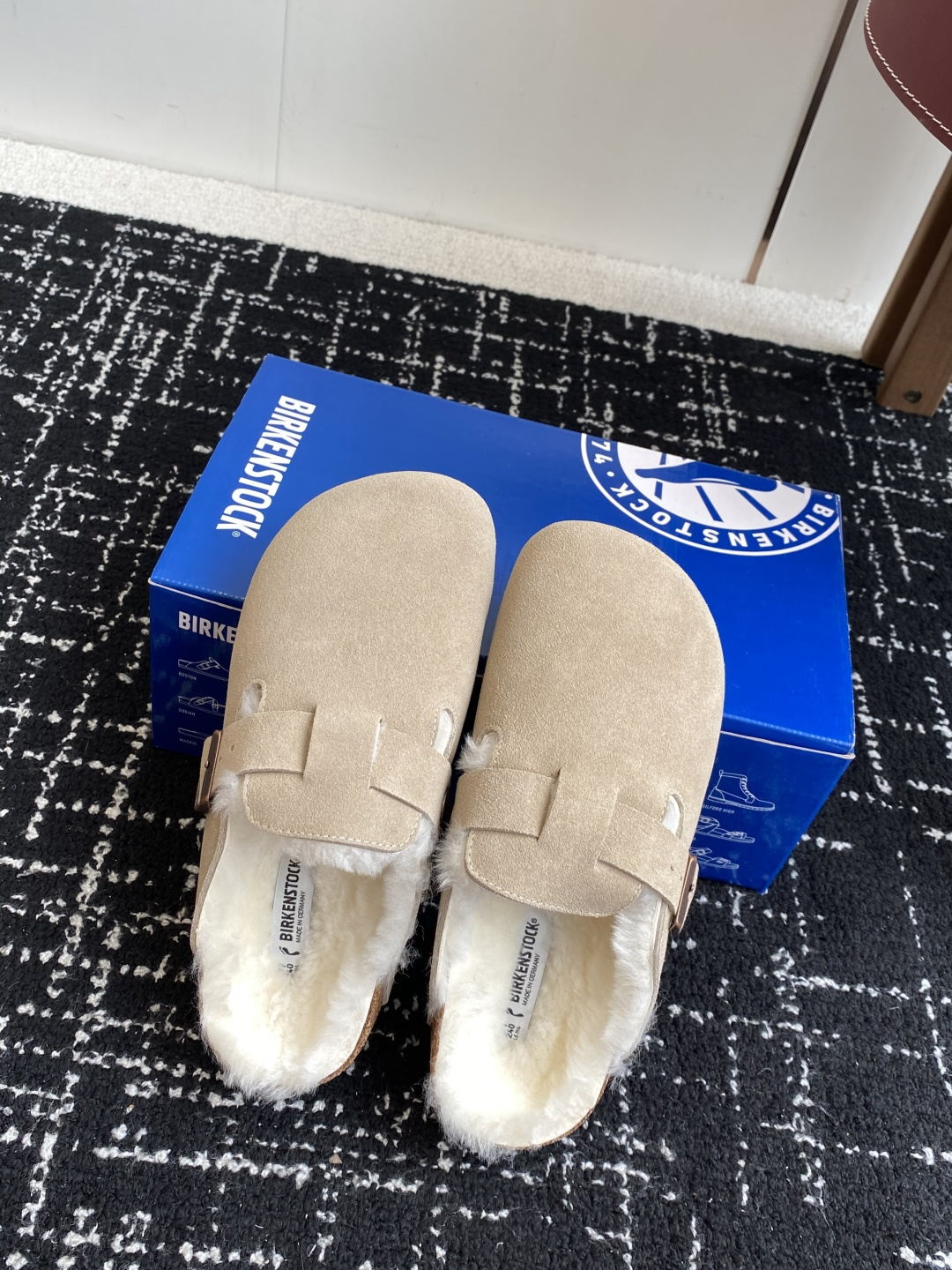 代购级勃肯_包头 毛毛拖鞋 BIRKENSTOCK毛毛鞋加绒软木拖鞋外穿Arizona系列万年经典勃肯强