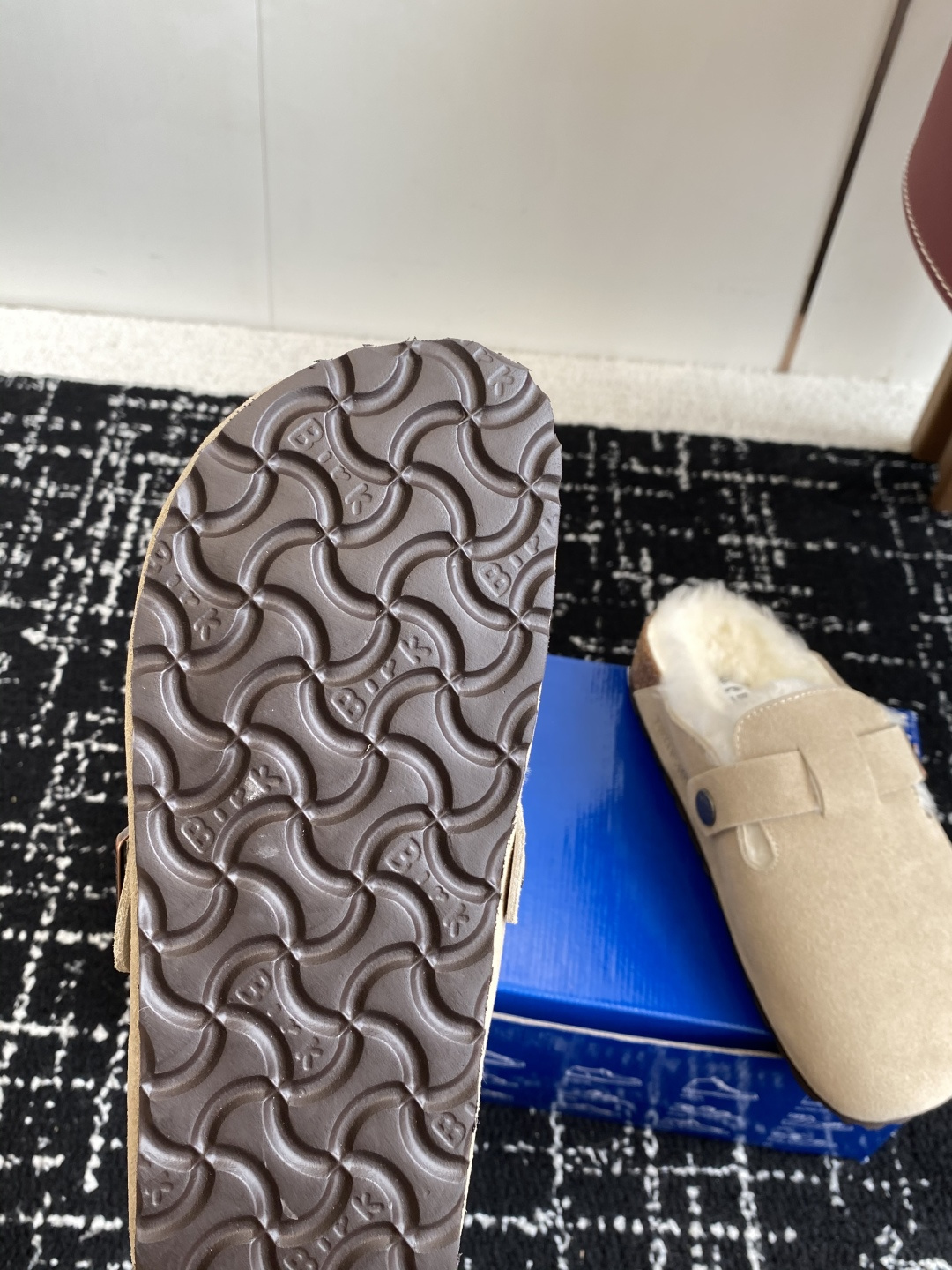 代购级勃肯_包头 毛毛拖鞋 BIRKENSTOCK毛毛鞋加绒软木拖鞋外穿Arizona系列万年经典勃肯强