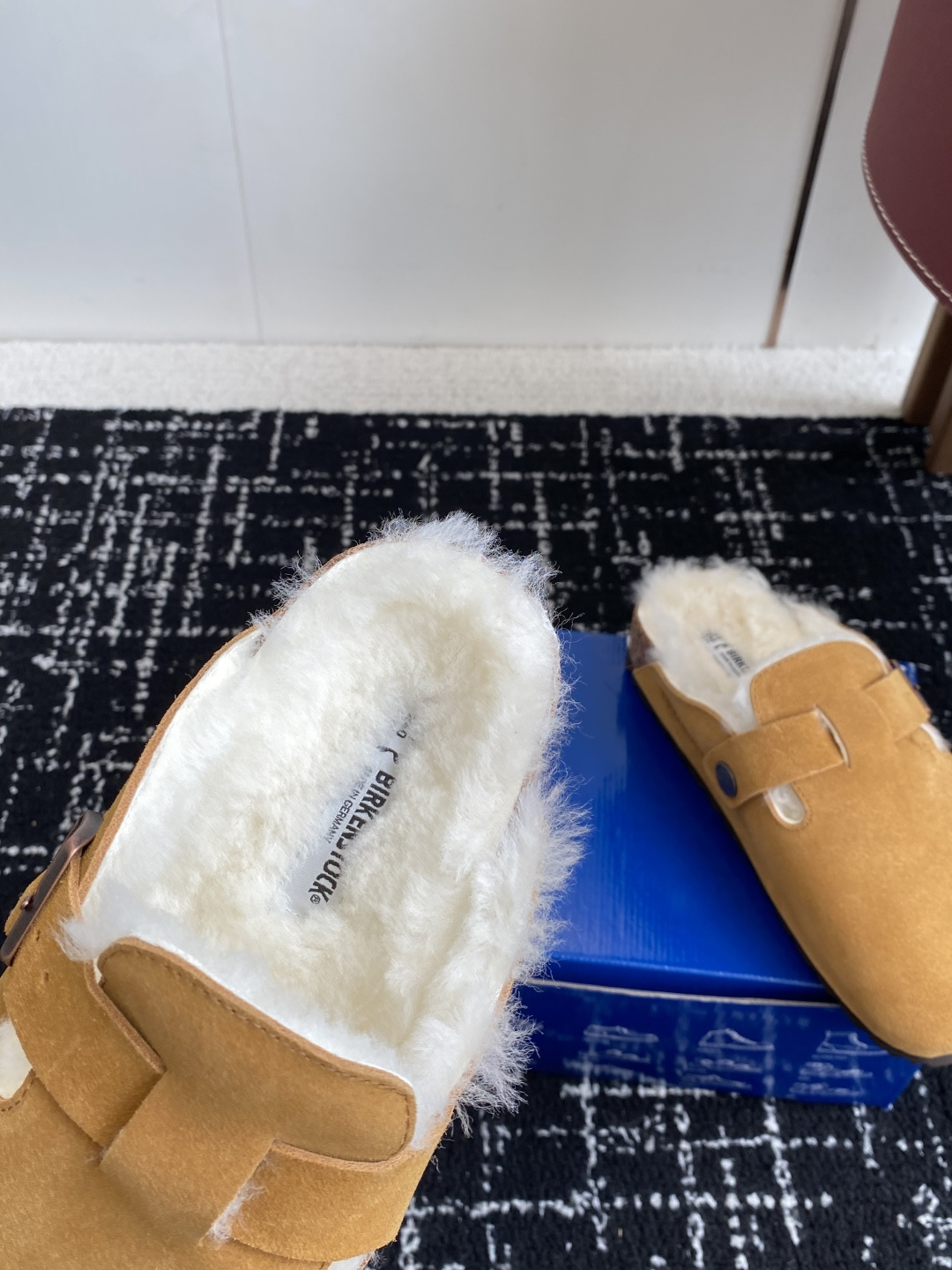 代购级勃肯_包头 毛毛拖鞋 BIRKENSTOCK毛毛鞋加绒软木拖鞋外穿Arizona系列万年经典勃肯强