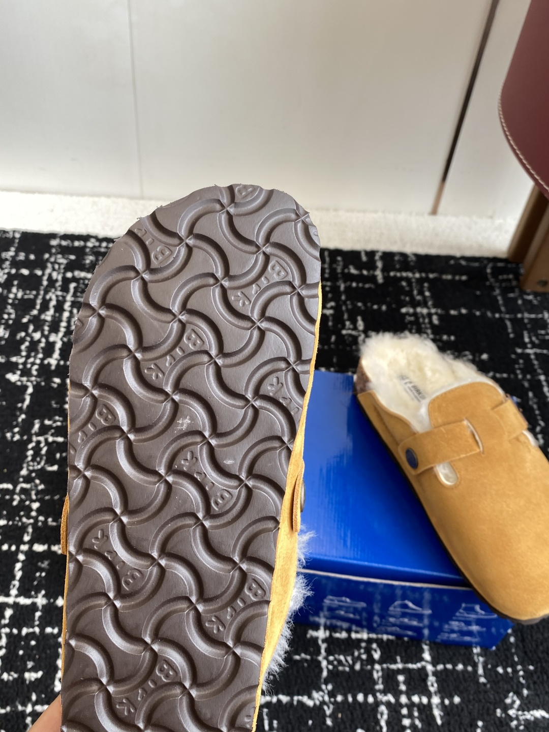 代购级勃肯_包头 毛毛拖鞋 BIRKENSTOCK毛毛鞋加绒软木拖鞋外穿Arizona系列万年经典勃肯强