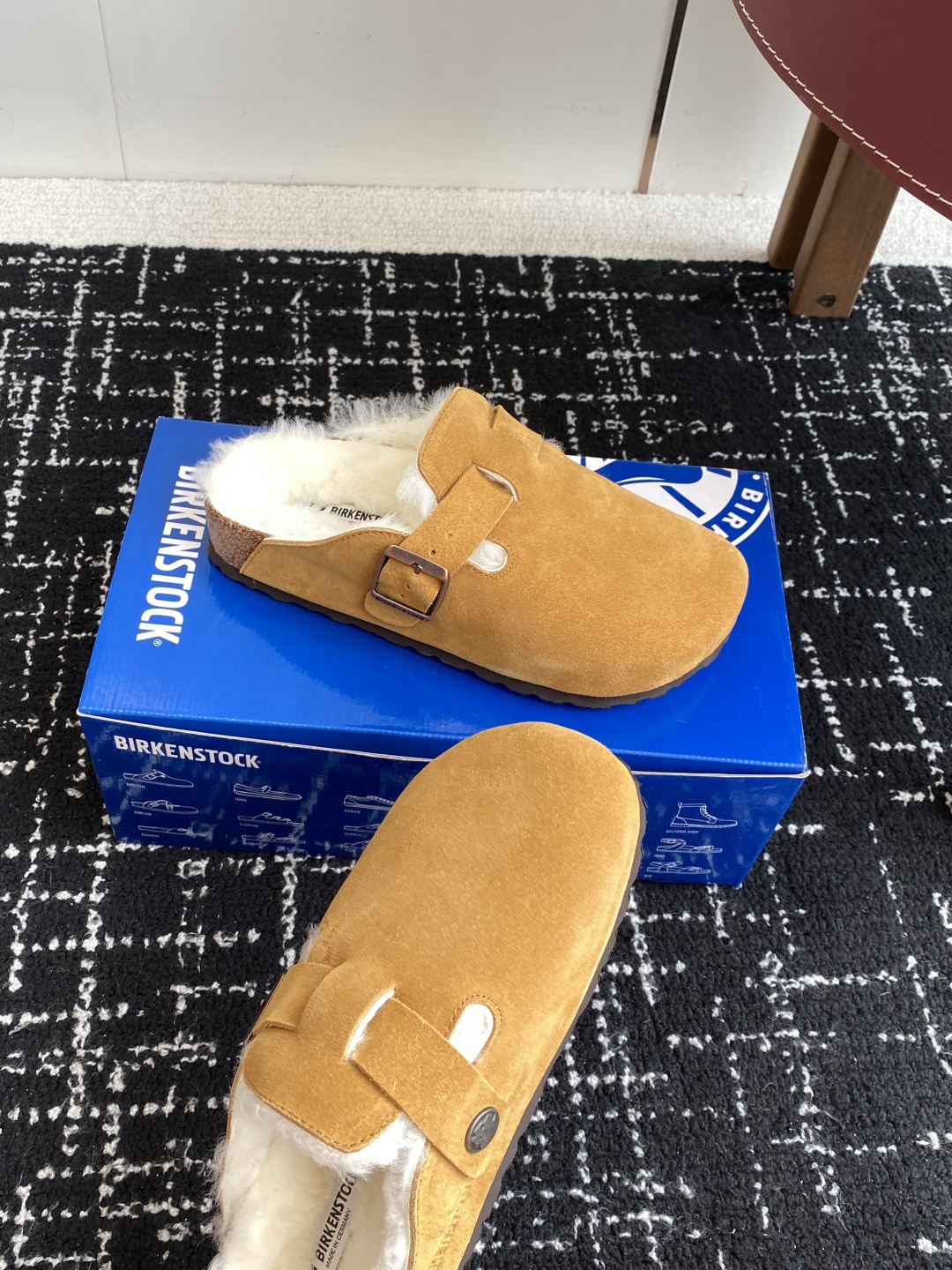 代购级勃肯_包头 毛毛拖鞋 BIRKENSTOCK毛毛鞋加绒软木拖鞋外穿Arizona系列万年经典勃肯强