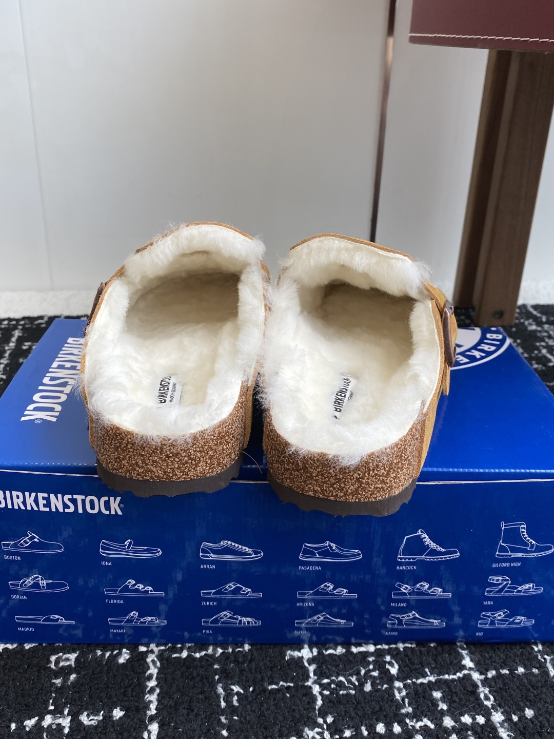 代购级勃肯_包头 毛毛拖鞋 BIRKENSTOCK毛毛鞋加绒软木拖鞋外穿Arizona系列万年经典勃肯强