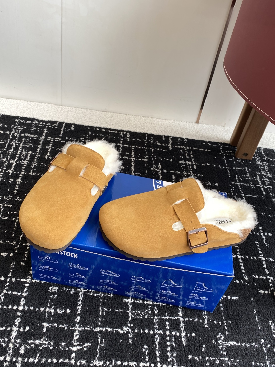 代购级勃肯_包头 毛毛拖鞋 BIRKENSTOCK毛毛鞋加绒软木拖鞋外穿Arizona系列万年经典勃肯强