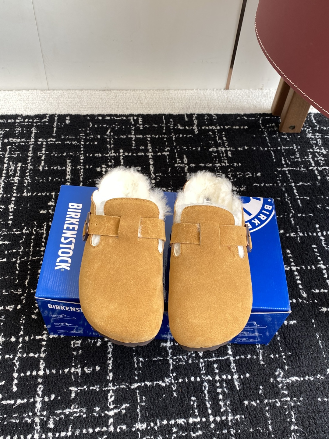 代购级勃肯_包头 毛毛拖鞋 BIRKENSTOCK毛毛鞋加绒软木拖鞋外穿Arizona系列万年经典勃肯强