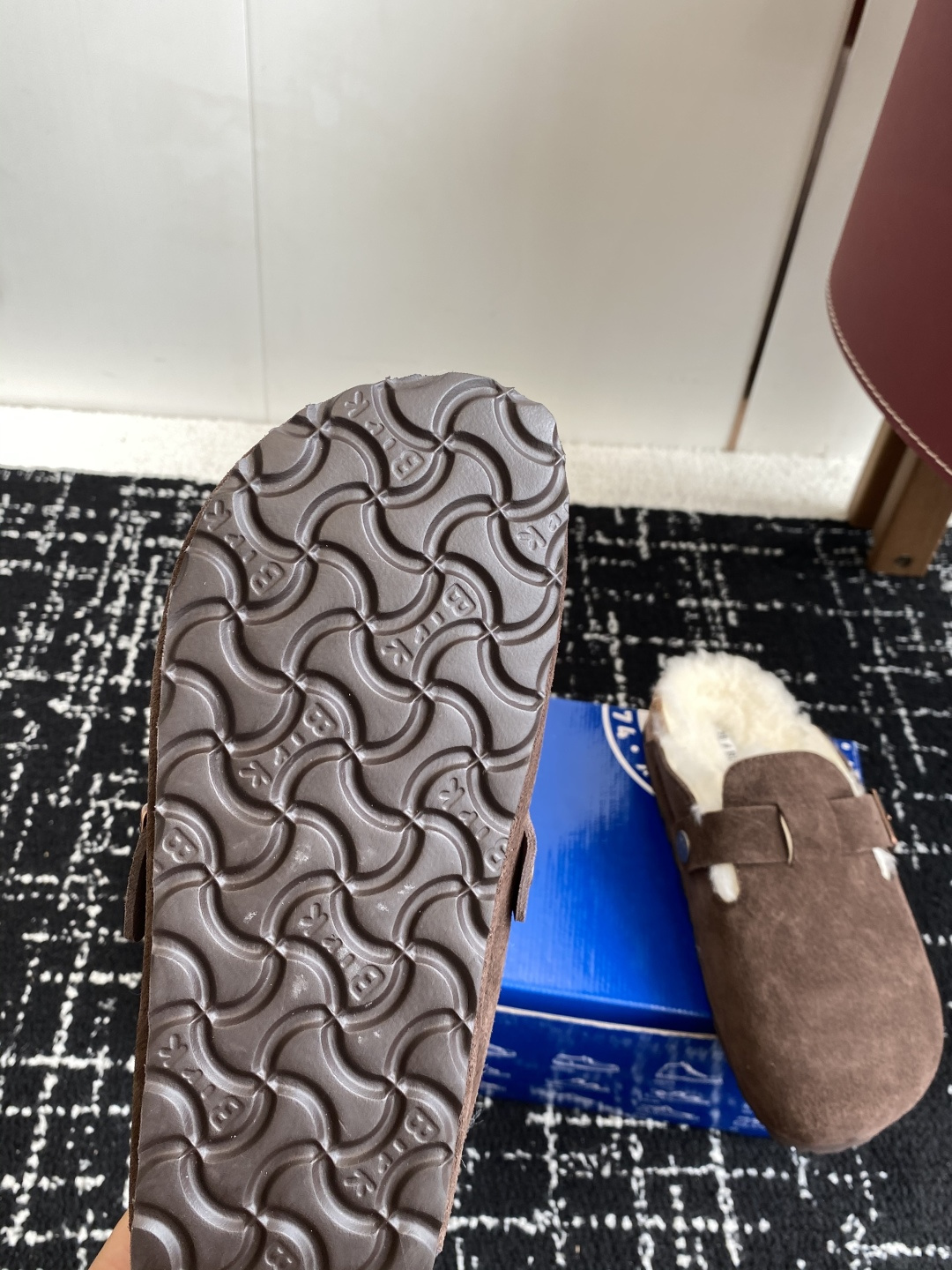 代购级勃肯_包头 毛毛拖鞋 BIRKENSTOCK毛毛鞋加绒软木拖鞋外穿Arizona系列万年经典勃肯强