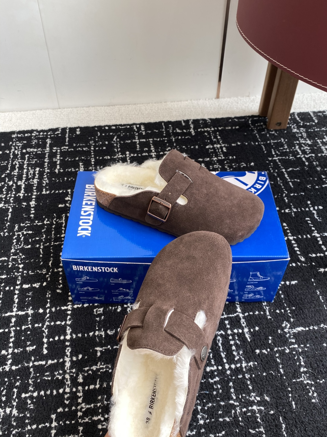 代购级勃肯_包头 毛毛拖鞋 BIRKENSTOCK毛毛鞋加绒软木拖鞋外穿Arizona系列万年经典勃肯强