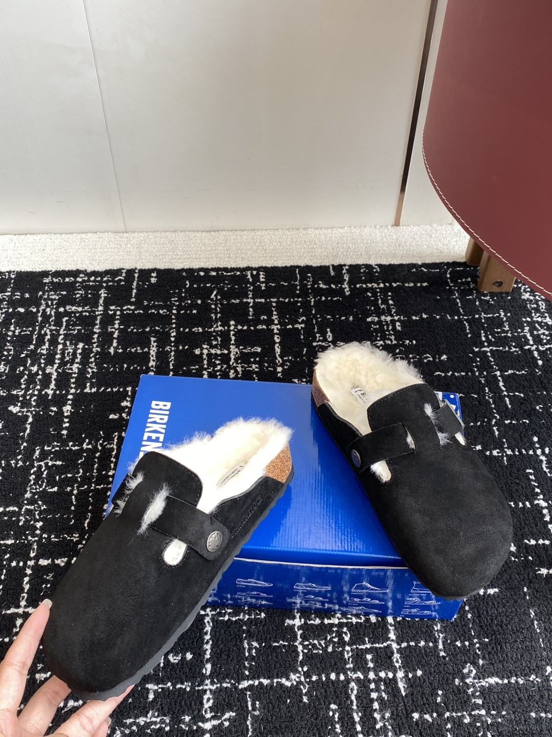 代购级勃肯_包头 毛毛拖鞋 BIRKENSTOCK毛毛鞋加绒软木拖鞋外穿Arizona系列万年经典勃肯强