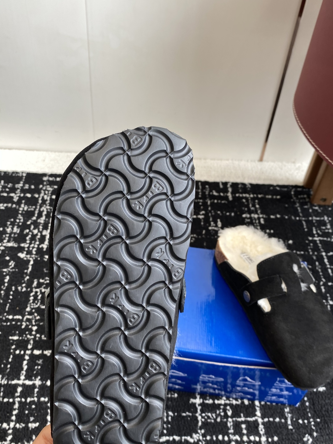 代购级勃肯_包头 毛毛拖鞋 BIRKENSTOCK毛毛鞋加绒软木拖鞋外穿Arizona系列万年经典勃肯强