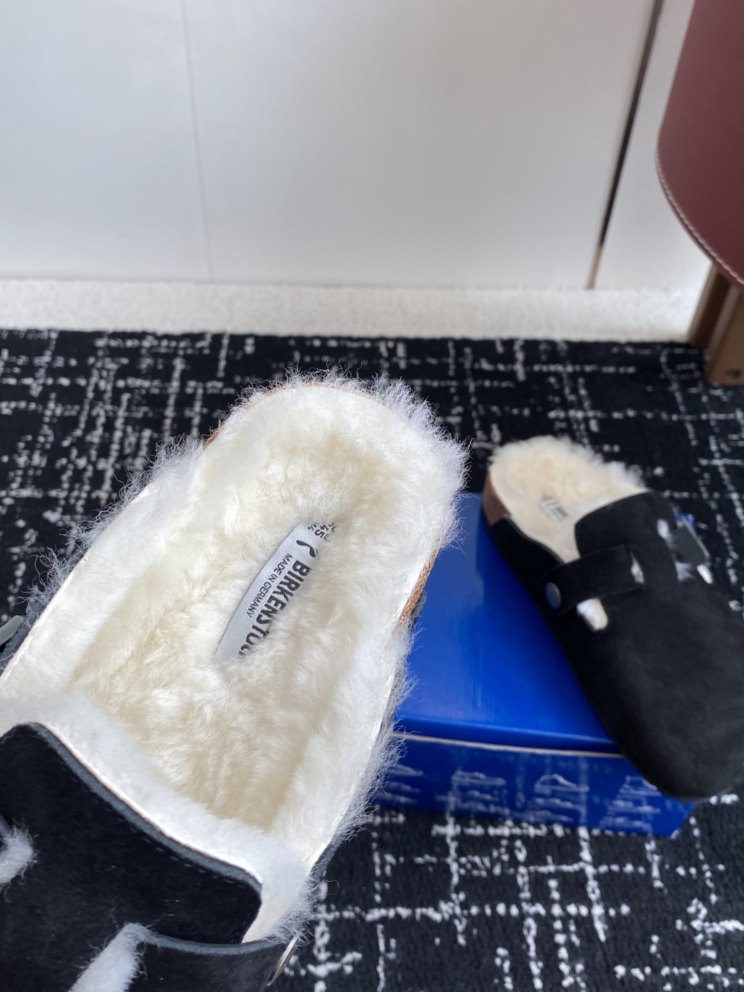 代购级勃肯_包头 毛毛拖鞋 BIRKENSTOCK毛毛鞋加绒软木拖鞋外穿Arizona系列万年经典勃肯强