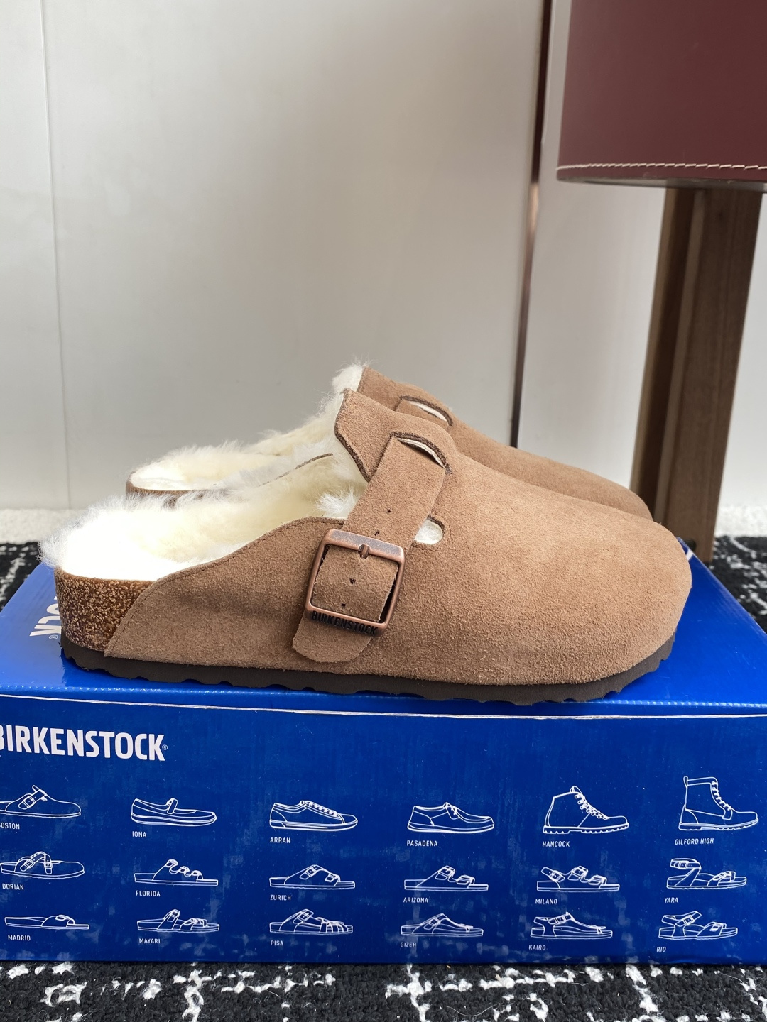 代购级勃肯_包头 毛毛拖鞋 BIRKENSTOCK毛毛鞋加绒软木拖鞋外穿Arizona系列万年经典勃肯强