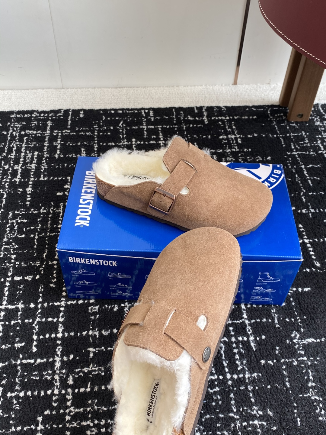 代购级勃肯_包头 毛毛拖鞋 BIRKENSTOCK毛毛鞋加绒软木拖鞋外穿Arizona系列万年经典勃肯强