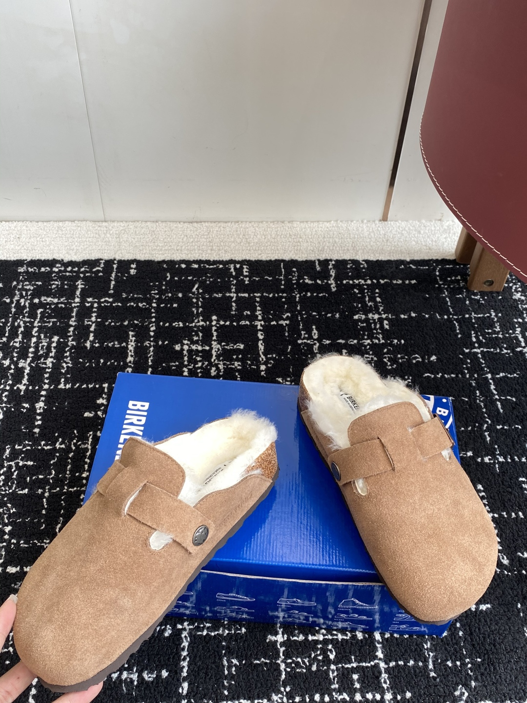 代购级勃肯_包头 毛毛拖鞋 BIRKENSTOCK毛毛鞋加绒软木拖鞋外穿Arizona系列万年经典勃肯强