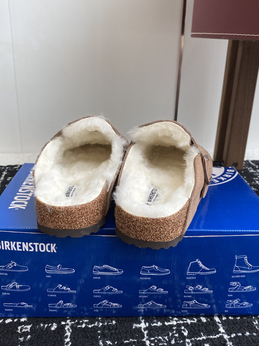 代购级勃肯_包头 毛毛拖鞋 BIRKENSTOCK毛毛鞋加绒软木拖鞋外穿Arizona系列万年经典勃肯强