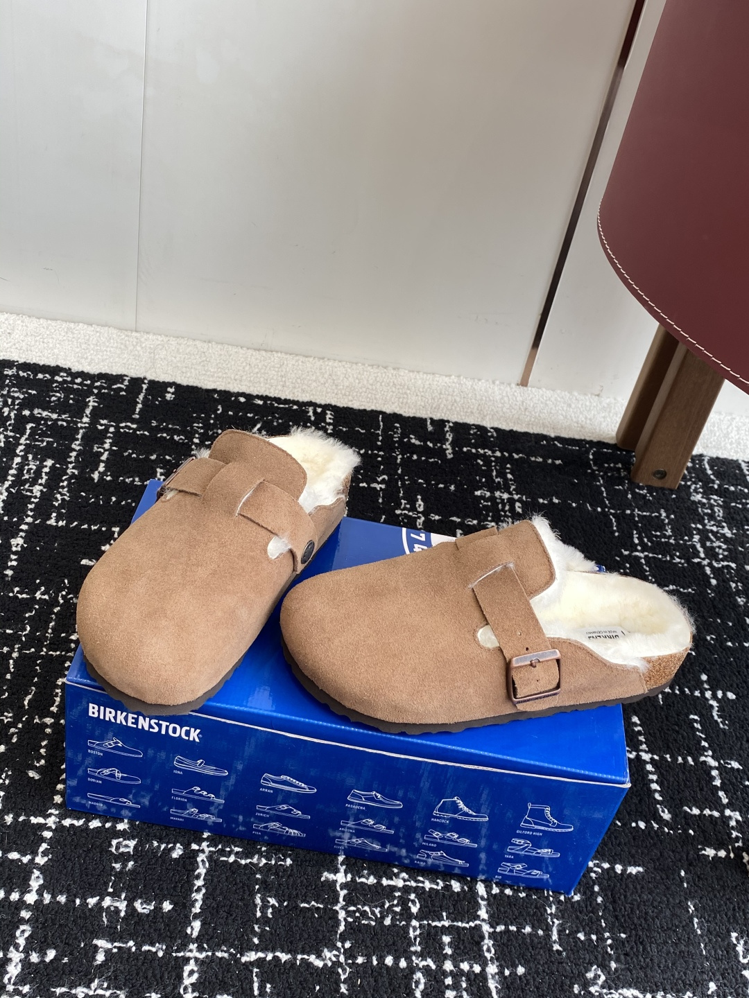 代购级勃肯_包头 毛毛拖鞋 BIRKENSTOCK毛毛鞋加绒软木拖鞋外穿Arizona系列万年经典勃肯强