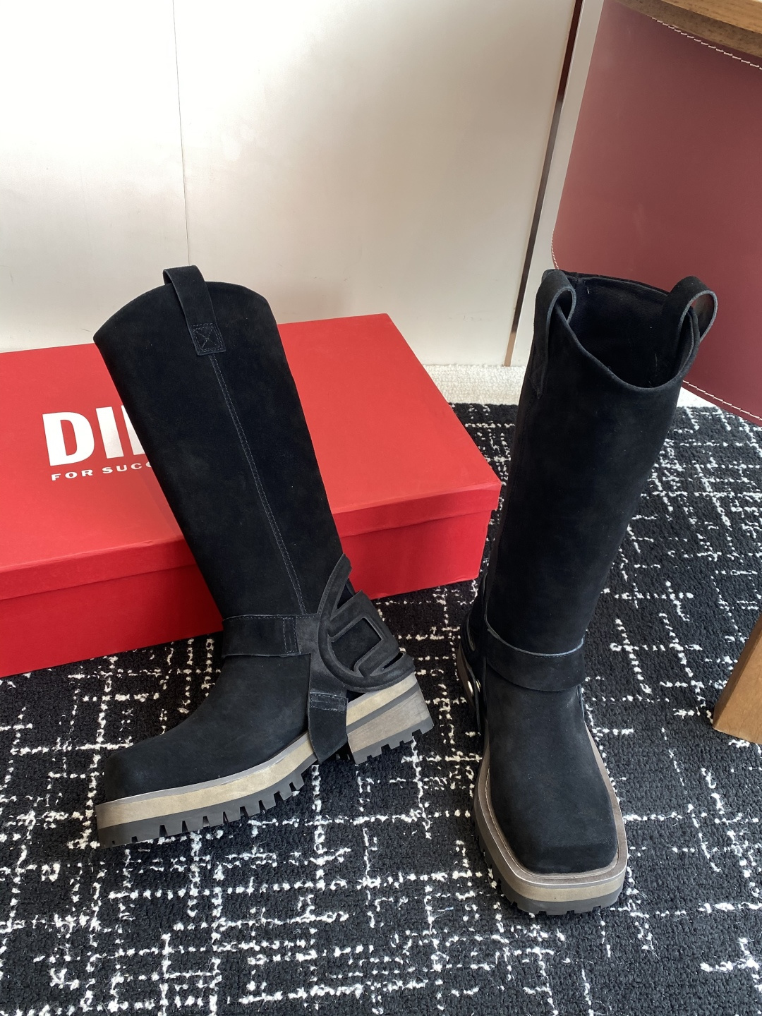 代购级迪赛Diesel 25ss 秋冬新款 方头 长靴 超高品质原版开发、无论是楦型、线条、细节、一点一