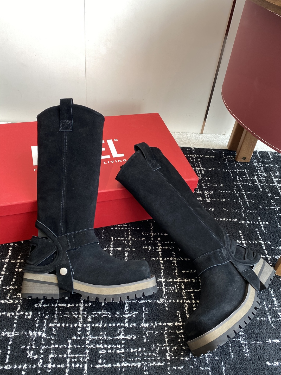 代购级迪赛Diesel 25ss 秋冬新款 方头 长靴 超高品质原版开发、无论是楦型、线条、细节、一点一