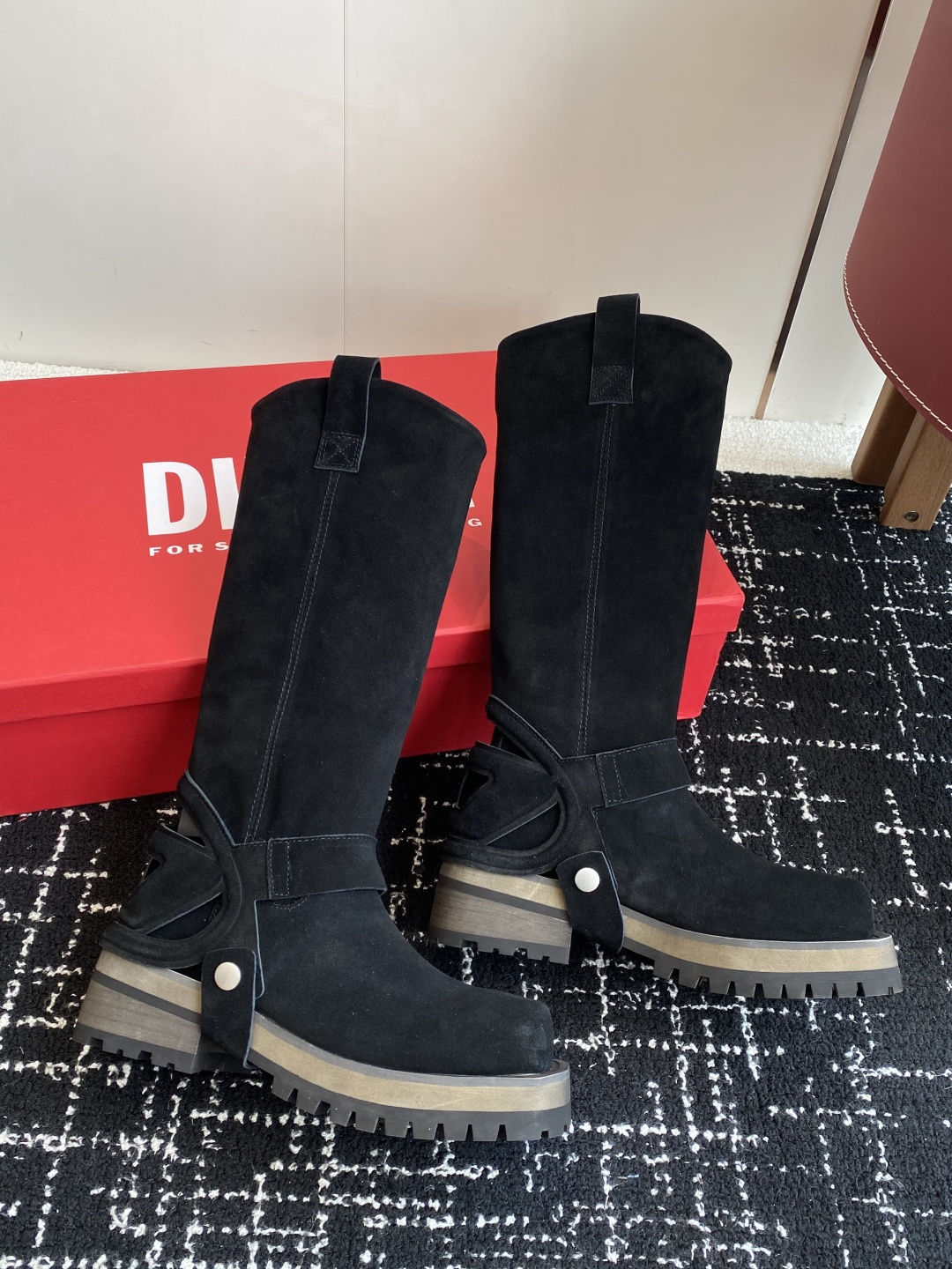 代购级迪赛Diesel 25ss 秋冬新款 方头 长靴 超高品质原版开发、无论是楦型、线条、细节、一点一