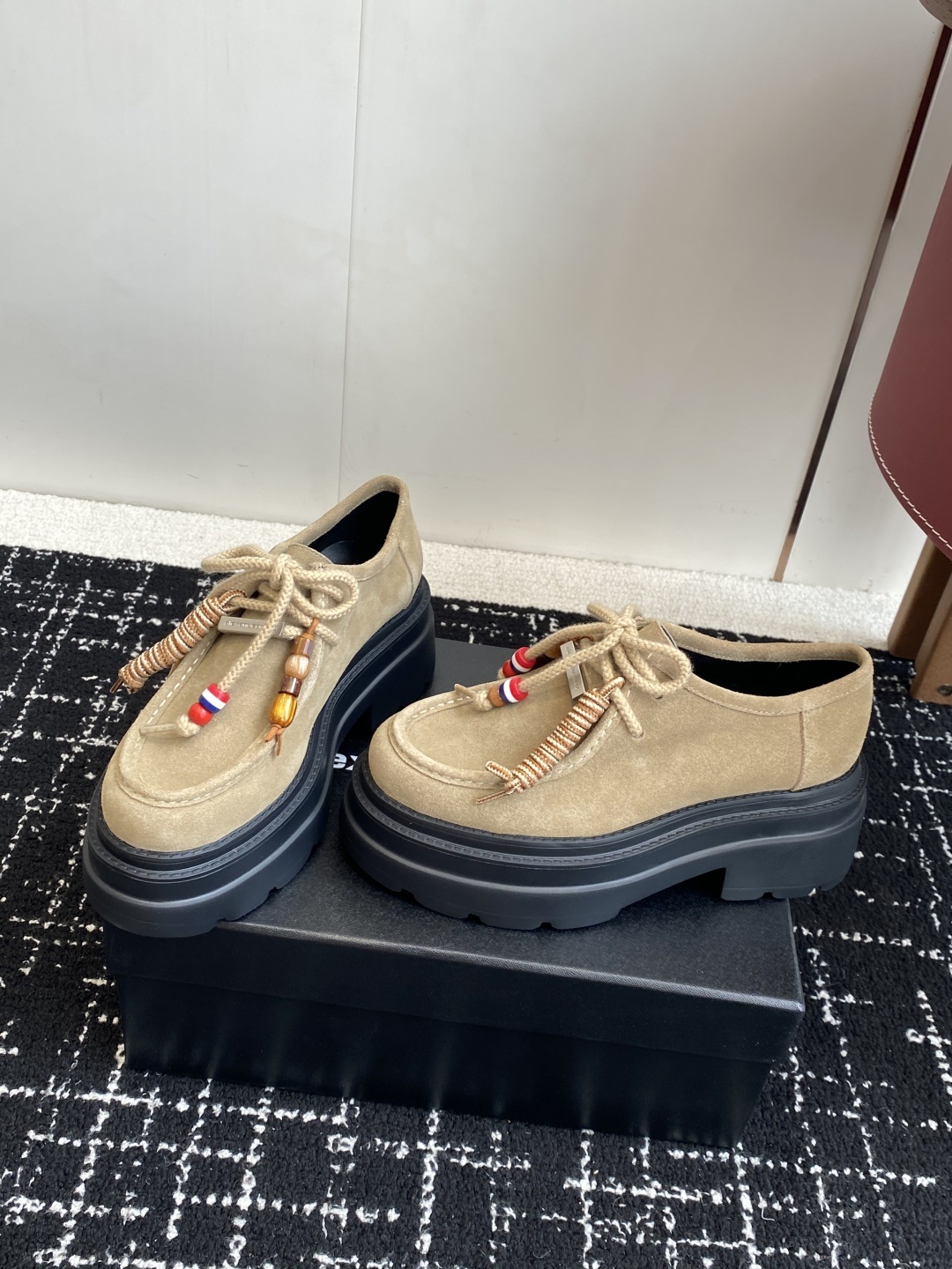 代购级Alexander Wang aw carterJennie 大王这双厚底乐福鞋好绝,同款乐福鞋来
