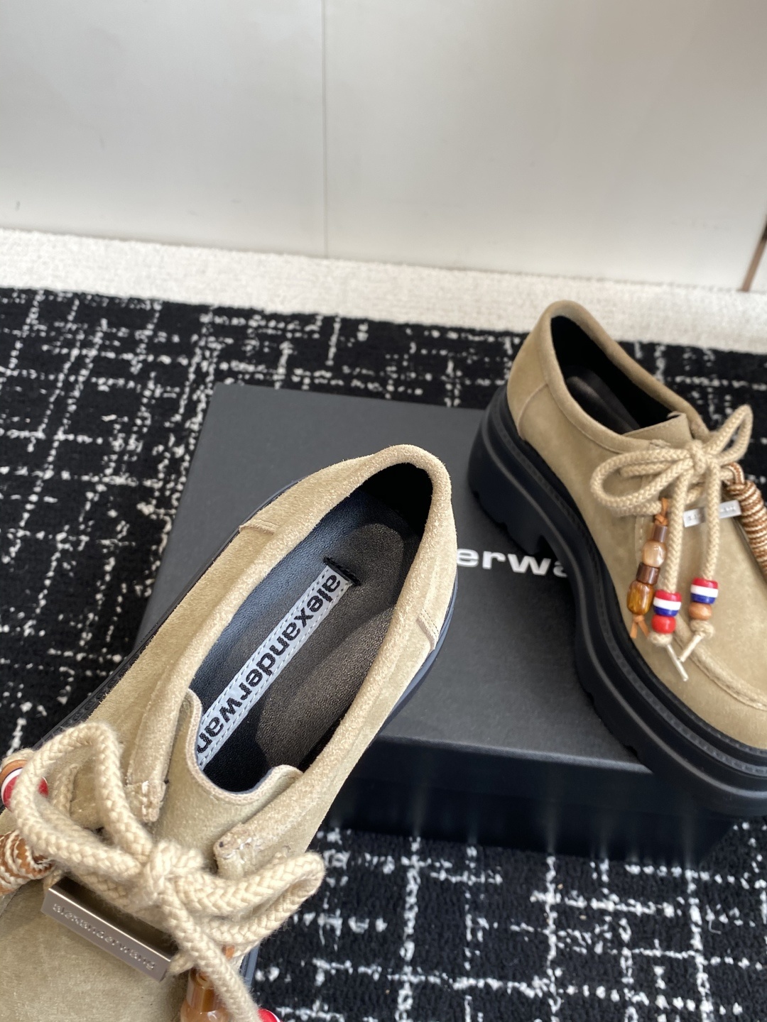 代购级Alexander Wang aw carterJennie 大王这双厚底乐福鞋好绝,同款乐福鞋来