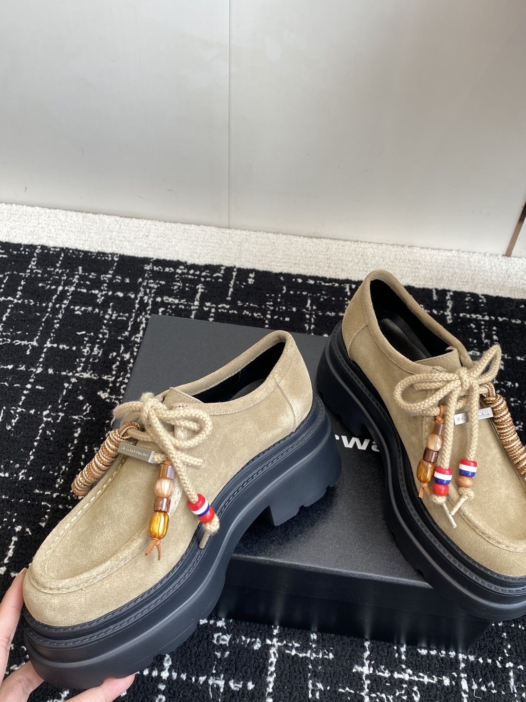 代购级Alexander Wang aw carterJennie 大王这双厚底乐福鞋好绝,同款乐福鞋来