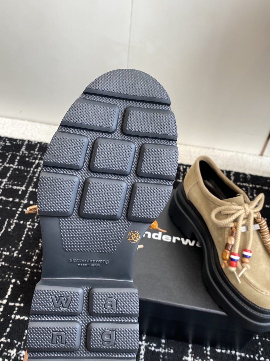 代购级Alexander Wang aw carterJennie 大王这双厚底乐福鞋好绝,同款乐福鞋来