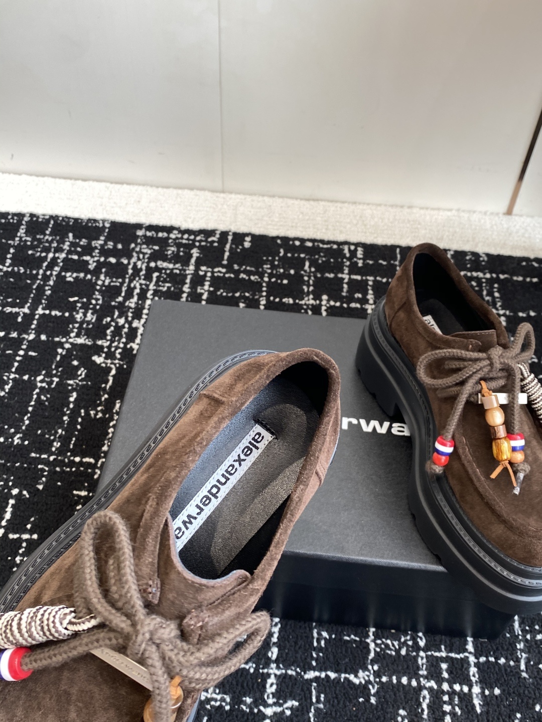 代购级Alexander Wang aw carterJennie 大王这双厚底乐福鞋好绝,同款乐福鞋来