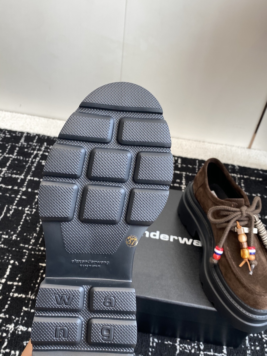 代购级Alexander Wang aw carterJennie 大王这双厚底乐福鞋好绝,同款乐福鞋来