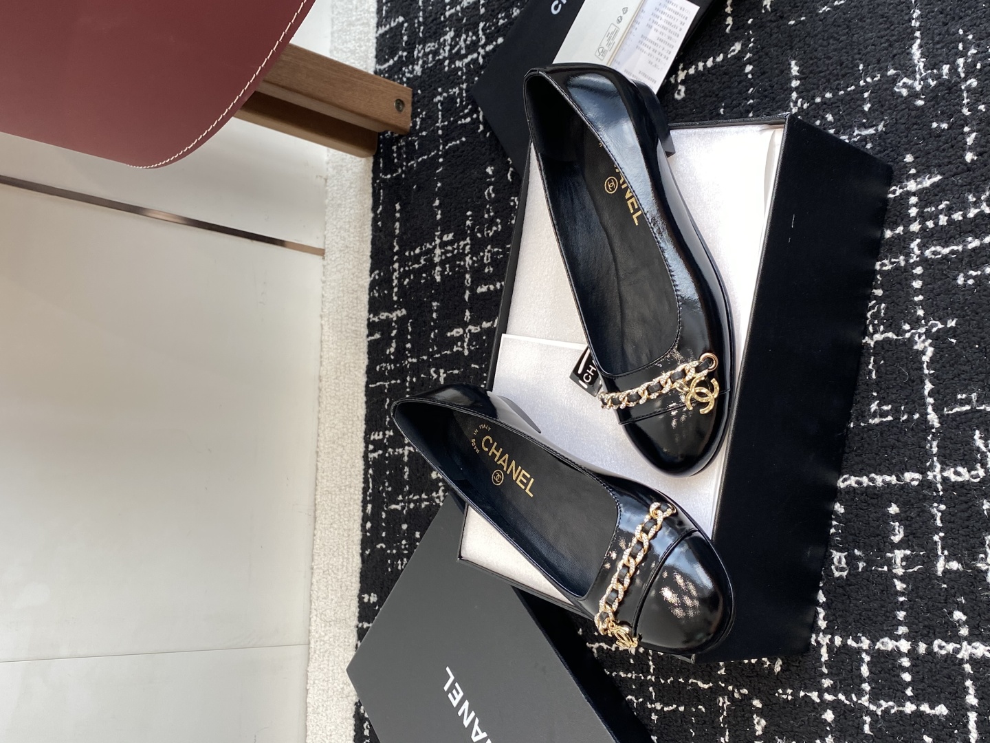 代购级Chanel 25ss 春夏系列 链条 芭蕾舞鞋设计手工车线非常耗时耗力独特大底双拼做法让你不经意