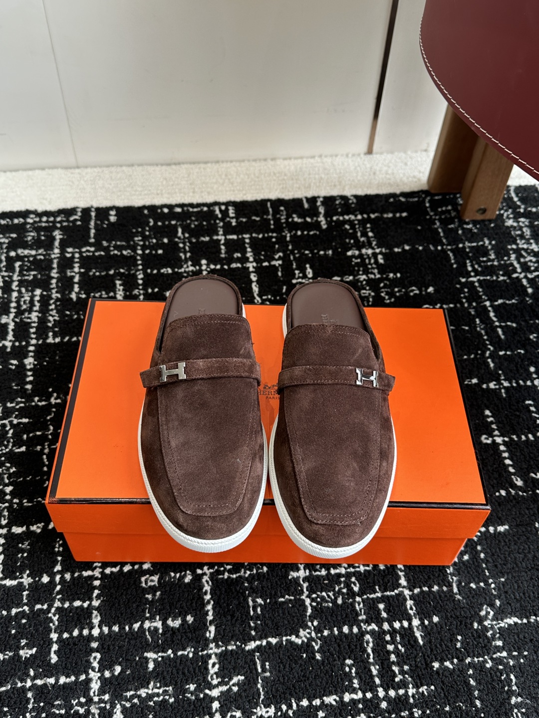 代购级男士+10 hermes ss 25new arrival～ H家 情侣款 穆勒拖鞋新品h家圆头造