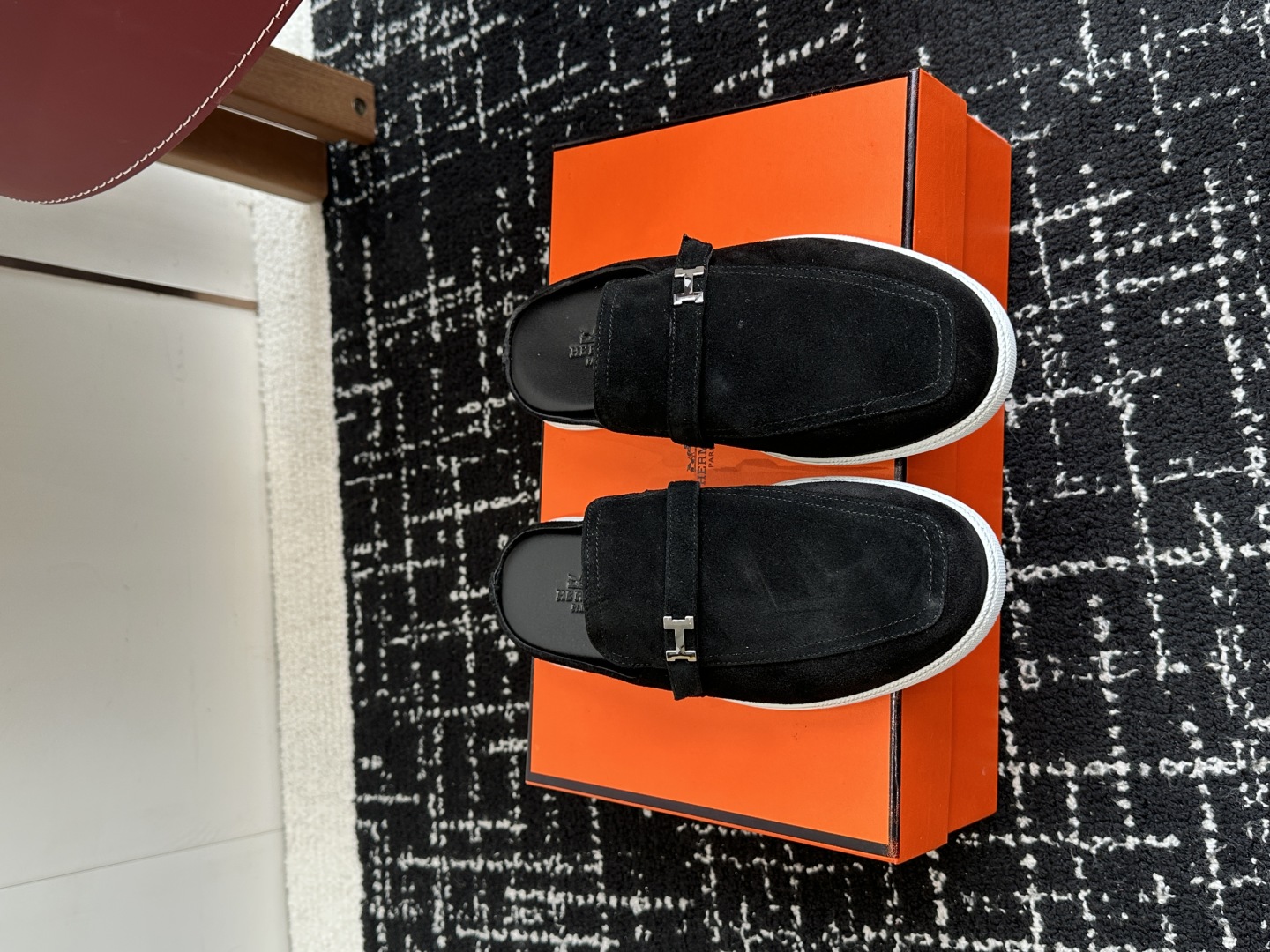 代购级男士+10 hermes ss 25new arrival～ H家 情侣款 穆勒拖鞋新品h家圆头造