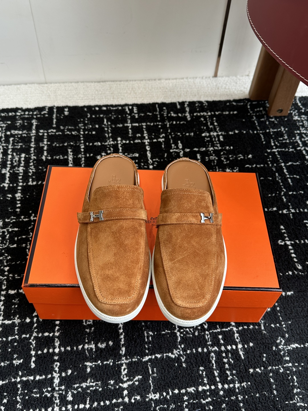 代购级男士+10 hermes ss 25new arrival～ H家 情侣款 穆勒拖鞋新品h家圆头造
