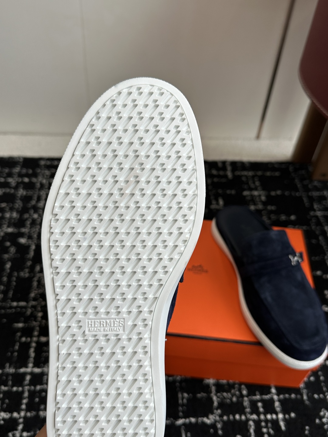 代购级男士+10 hermes ss 25new arrival～ H家 情侣款 穆勒拖鞋新品h家圆头造