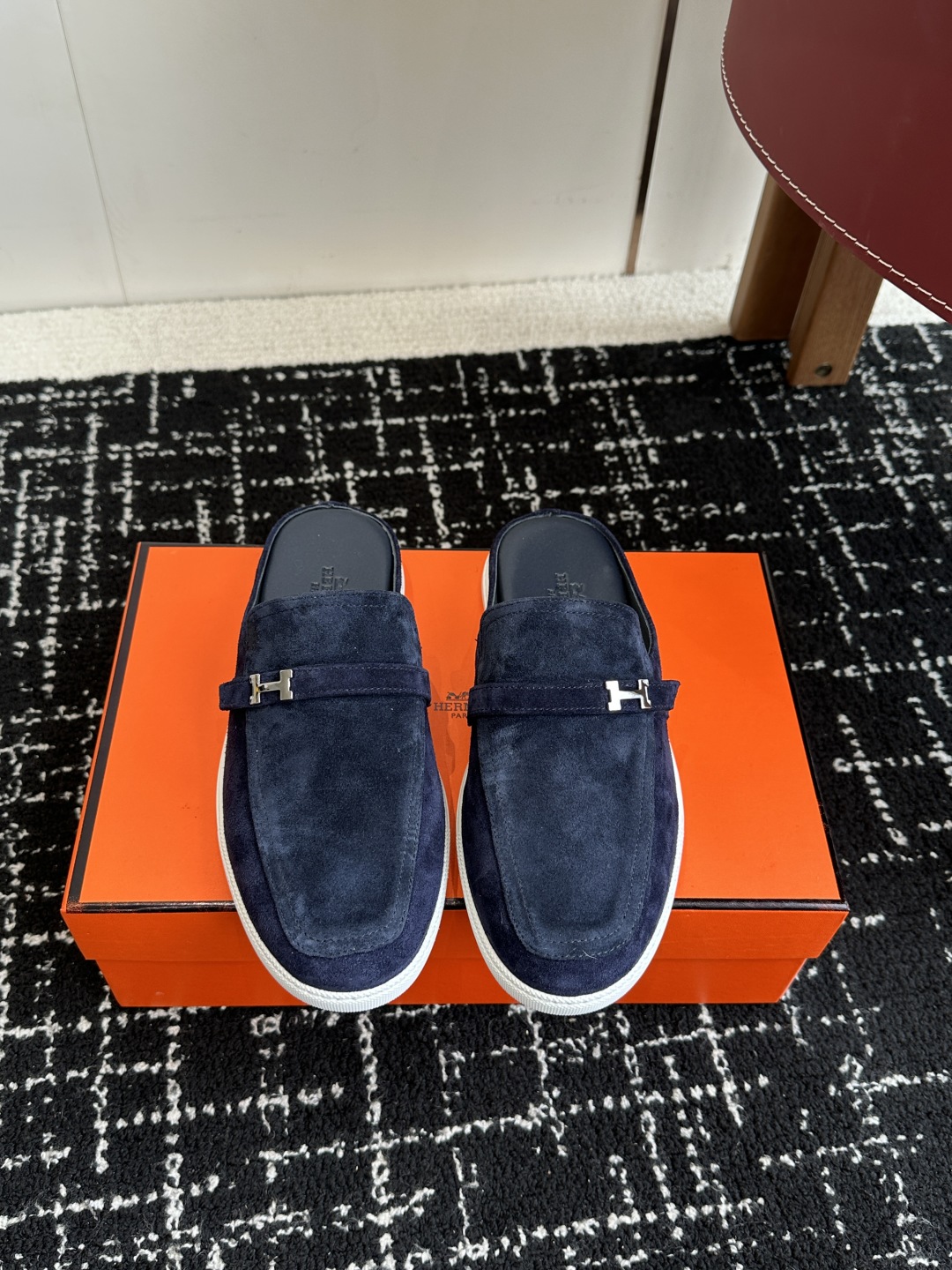 代购级男士+10 hermes ss 25new arrival～ H家 情侣款 穆勒拖鞋新品h家圆头造