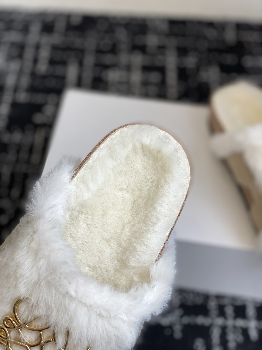 代购级Loewe x Birkenstock 罗意威x勃肯鞋毛毛 博肯皮革绒面双扣时尚休闲平底鞋 牛皮绒