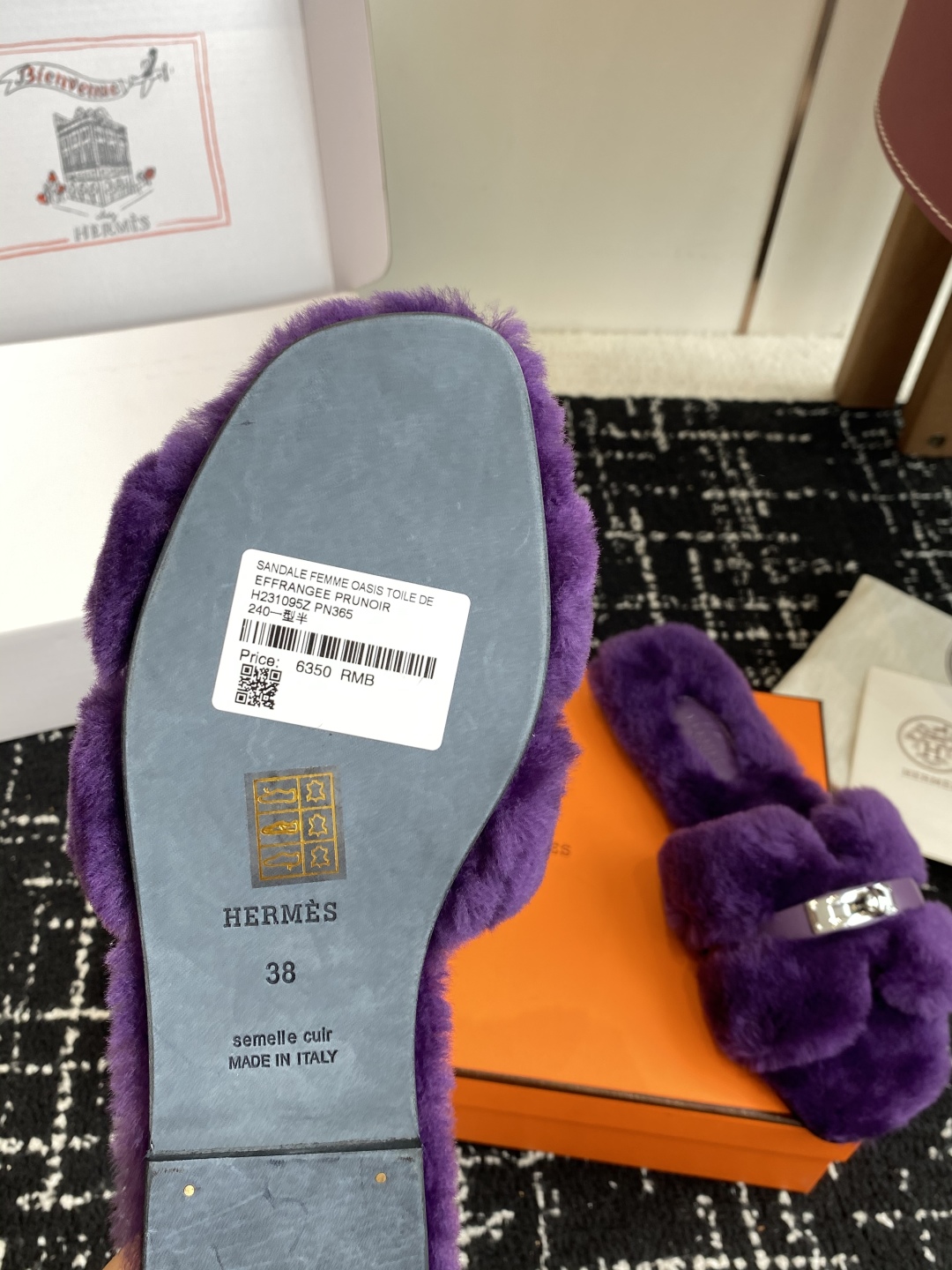 东莞代购级（⚠️官网同步✈️盒包装）爱马仕Hermes 25ss 泰迪毛拖，各大网咖主推款，顶级品质蓬松