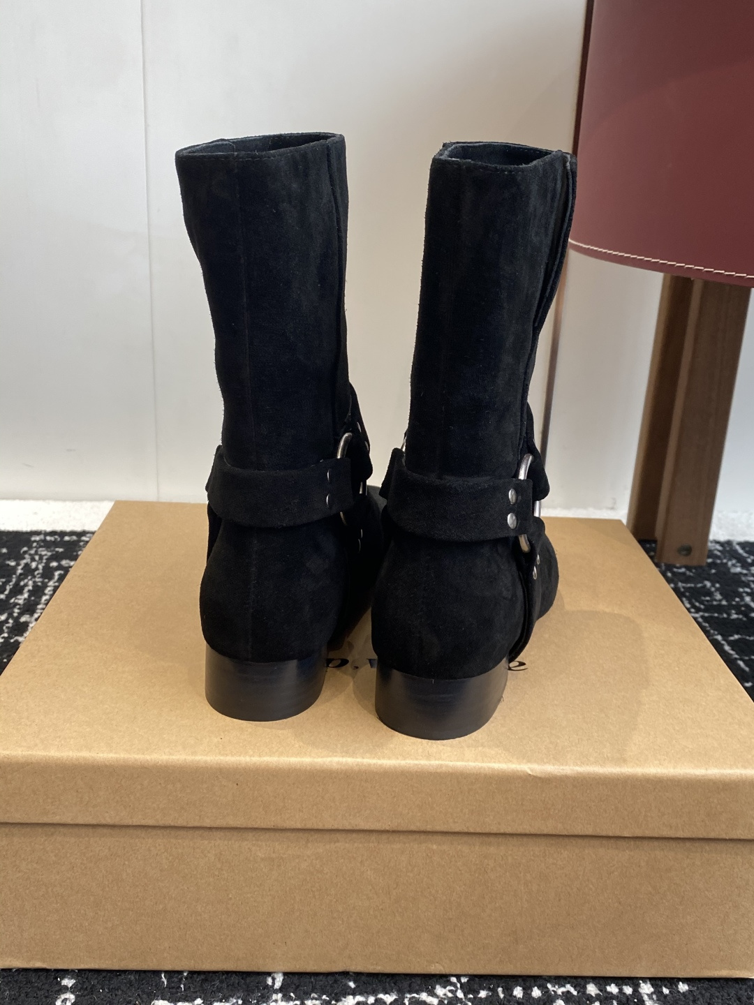 代购级韩国 shop weare 25ss 小方头短靴鞋面高丝光小牛麂皮 小牛皮，内里水染牛皮，意大利真