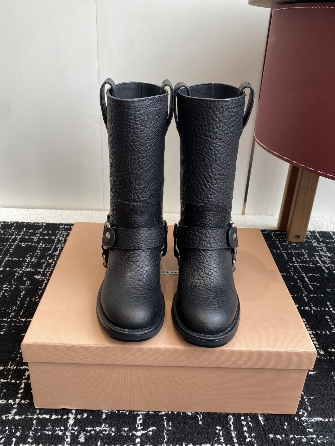 miu miu fw25 new arrival～ 缪缪 25ss 秋冬新款厚底 短靴 骑士靴简约鞋面点