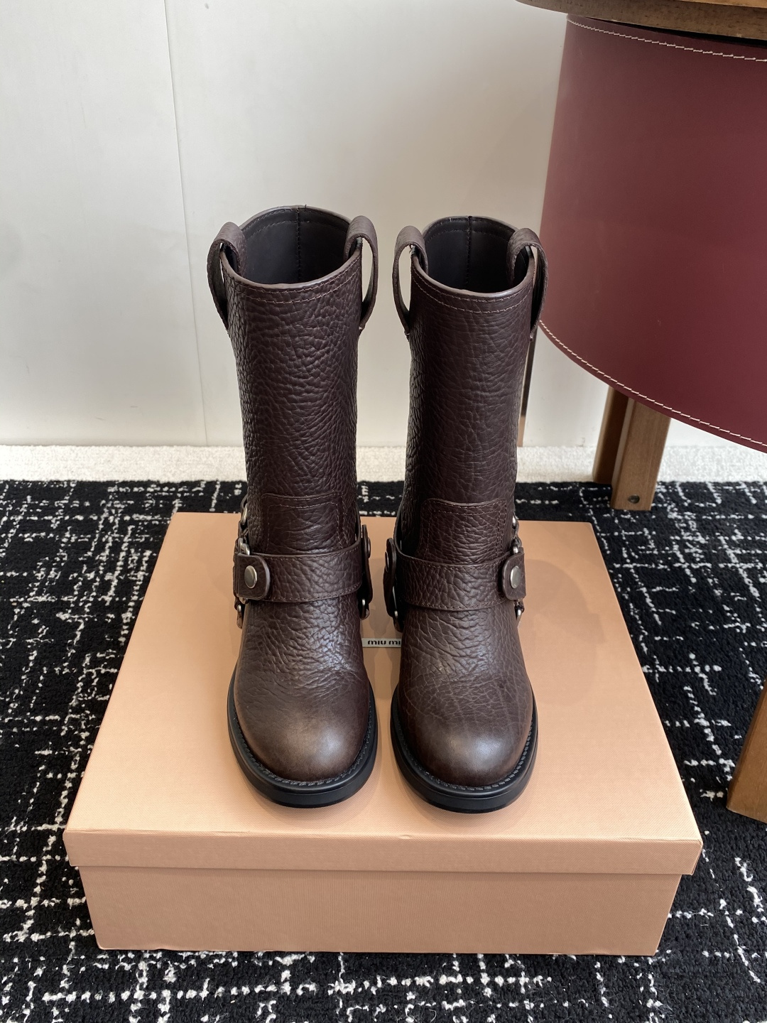 miu miu fw25 new arrival～ 缪缪 25ss 秋冬新款厚底 短靴 骑士靴简约鞋面点